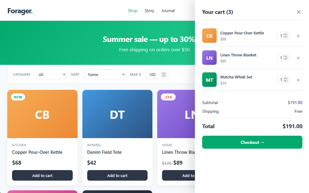 E-commerce Frontend preview