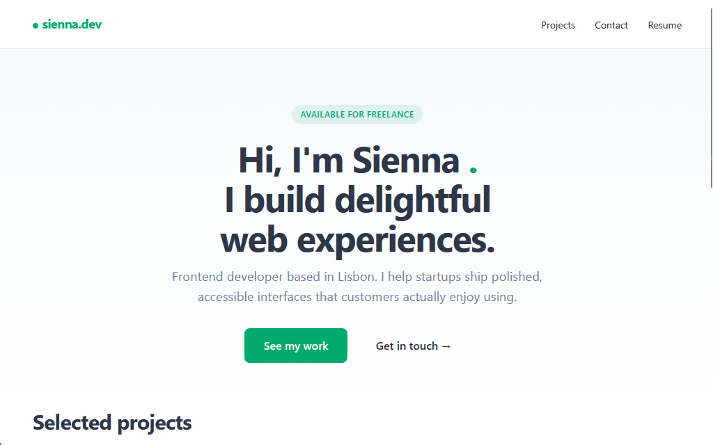 Portfolio preview